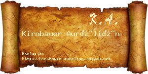Kirnbauer Aurélián névjegykártya